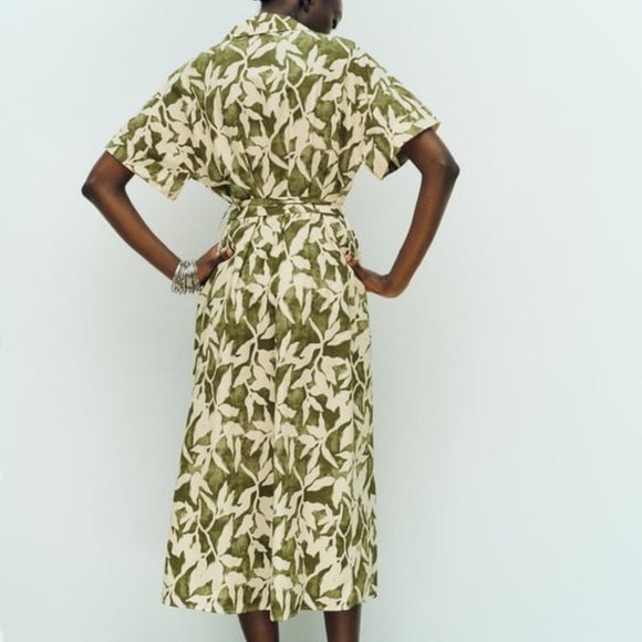 ZARA FLORAL PRINT POPLIN SHIRTDRESS - Picture 3 of 9